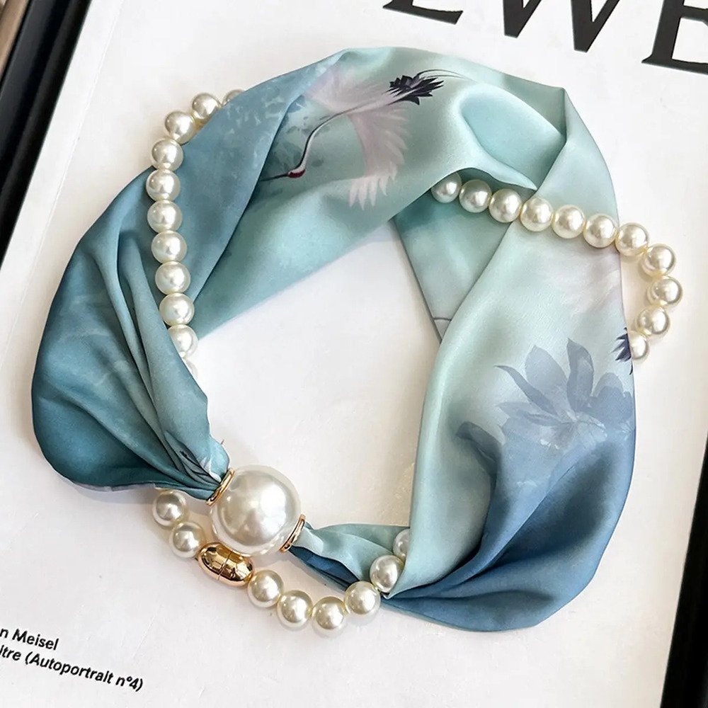 X66 Type2 | Gianzhijie Pearl Magnetic Skinny Silk Neck Scarf